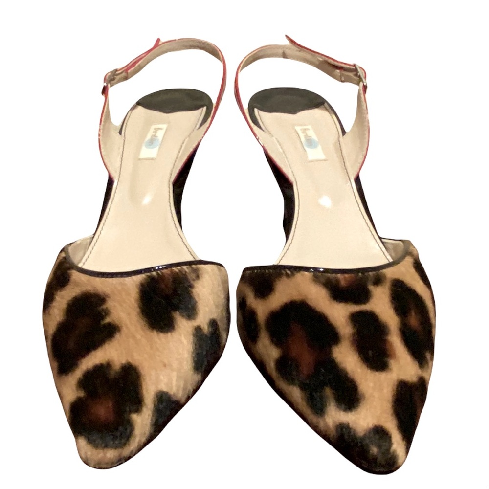 STUNNING Boden Leopard Calf Hair Pointed Toe Sling Back Size EU 40.5 (US 9-9.5)